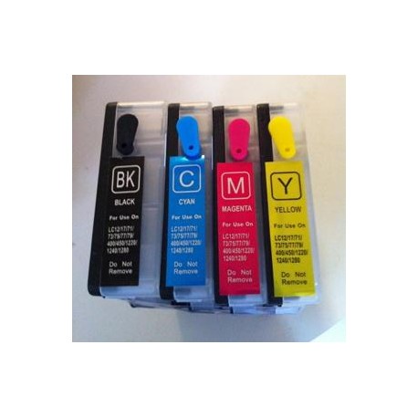 4Vacío KIT 20ML 1240BK+10ML 1240C-M-Y para Brother LC1240